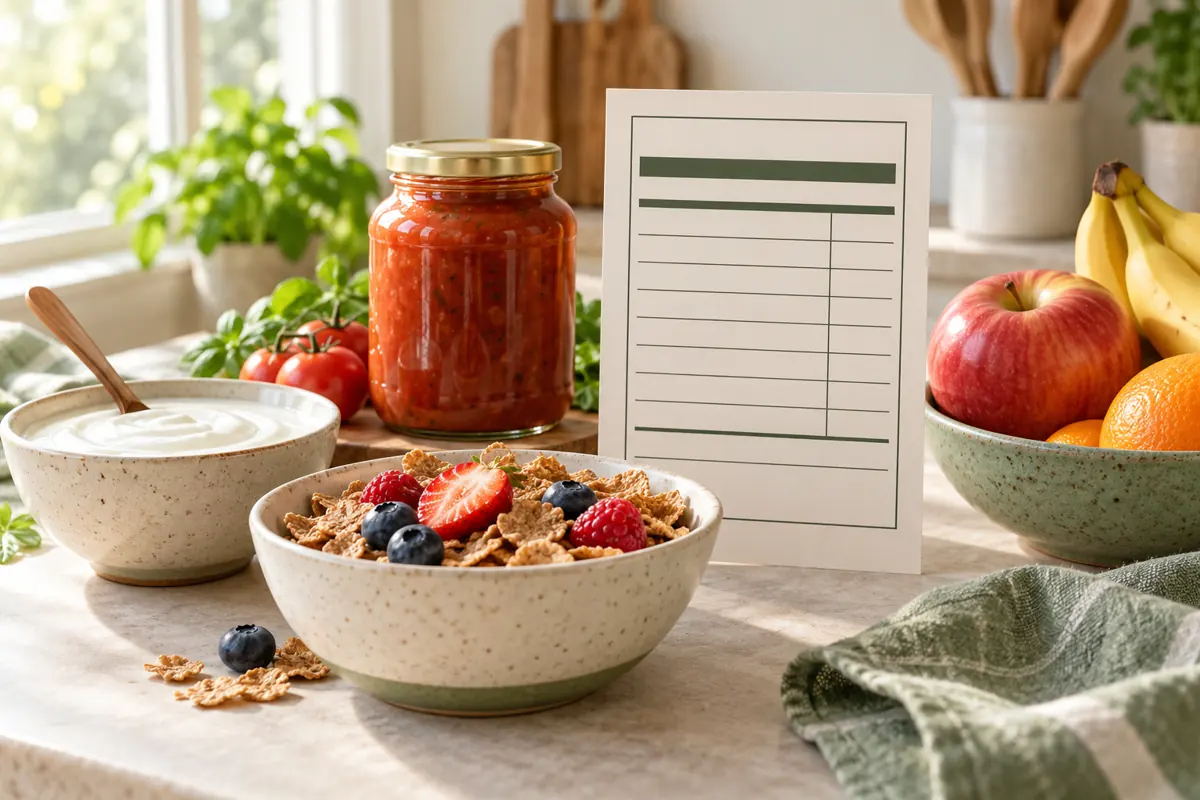 Everyday breakfast and pantry foods